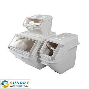 2018 hot sale 40L plastic triangle shaped bagged ice roller storage bin
