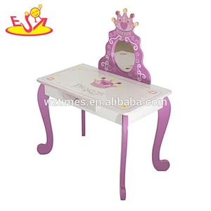 New hottest purple wooden kids dressing table with mirror W08H097