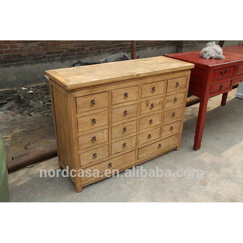 recycle pine wood chinese antique style medicine cabinet