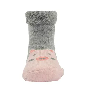 Full Terry Animal Pattern Pig Foot Print Turn Over Baby Kid Super Soft Warm Cotton Socks
