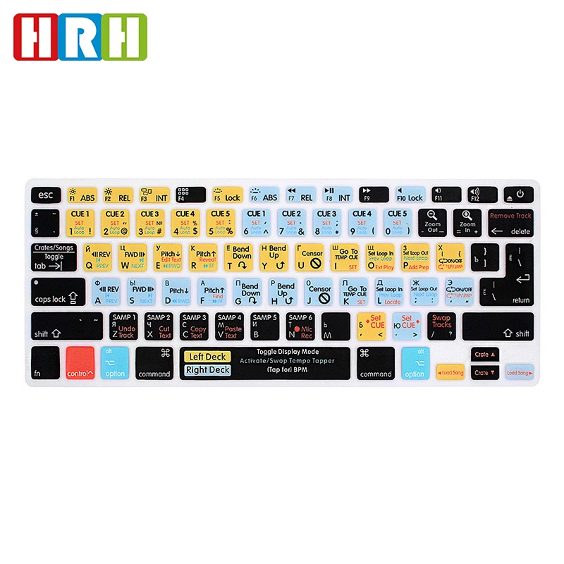 ODM Washable Serato Scratch LIVE Shortcuts Silicone Russian Laptop Keyboard Protector Factory For apple For Macbook Pro