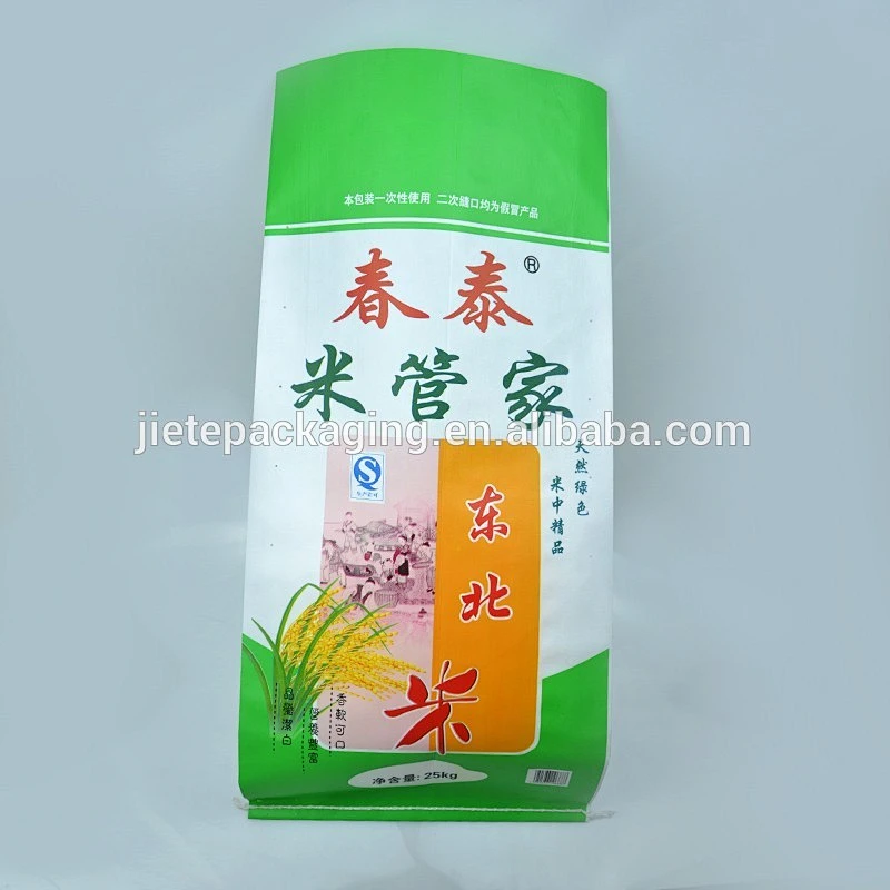 25kg accept custom order plastic pp woven material rice bag with matt film new design