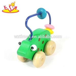 Wholesale preschool entertainment maze car toy cute wooden beads toy for toddlers W11B174