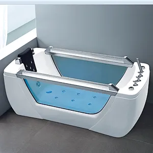 Construction Modern Air Bubble Double Folding Glass Hydrotherapy Bathtub