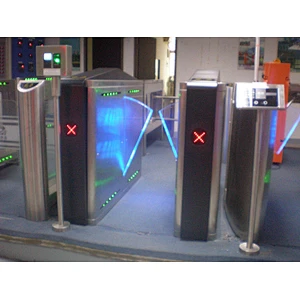 Access Control System Automatic Security High Speed Glass Flap Turnstile