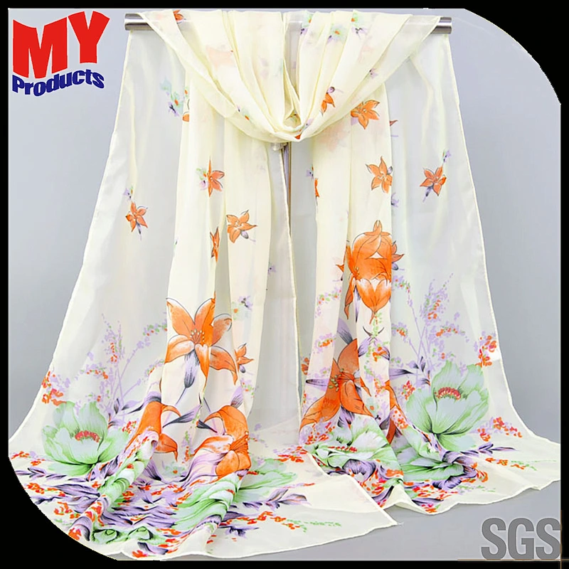 Silk Scarf Printing Materials Woman Camel Printed Scarf Embroidery Hijabarab Tudung Hijab