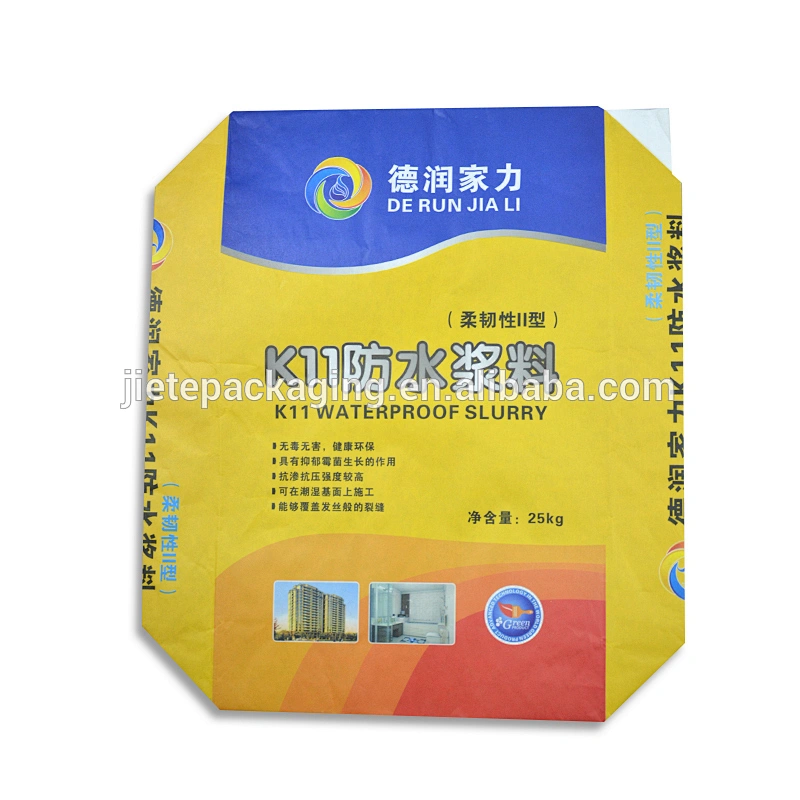Made in china kraft paper block bottom bag for mineral granular such as powder,waterproof slurry,glue,cement