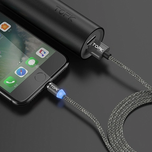 1M(3.3ft)TOPK AM17 LED Magnetic Micro Cable/Type-C USB Cable/for iPhone Cable