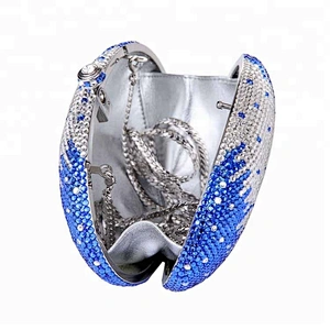 Alibaba china supplier oval shape rhinestone purse wholesale crystal clutch bags