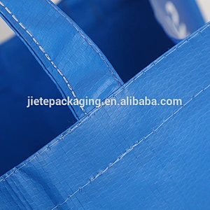custom printed grocery blue PP woven shopping plastic bags
