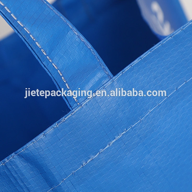 custom printed grocery blue PP woven shopping plastic bags