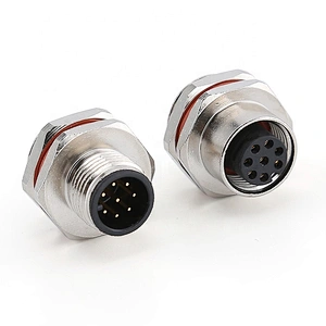 Waterproof Solder Type 3 4 5 8 12 Pin Panel Mount M8 M12 Connector