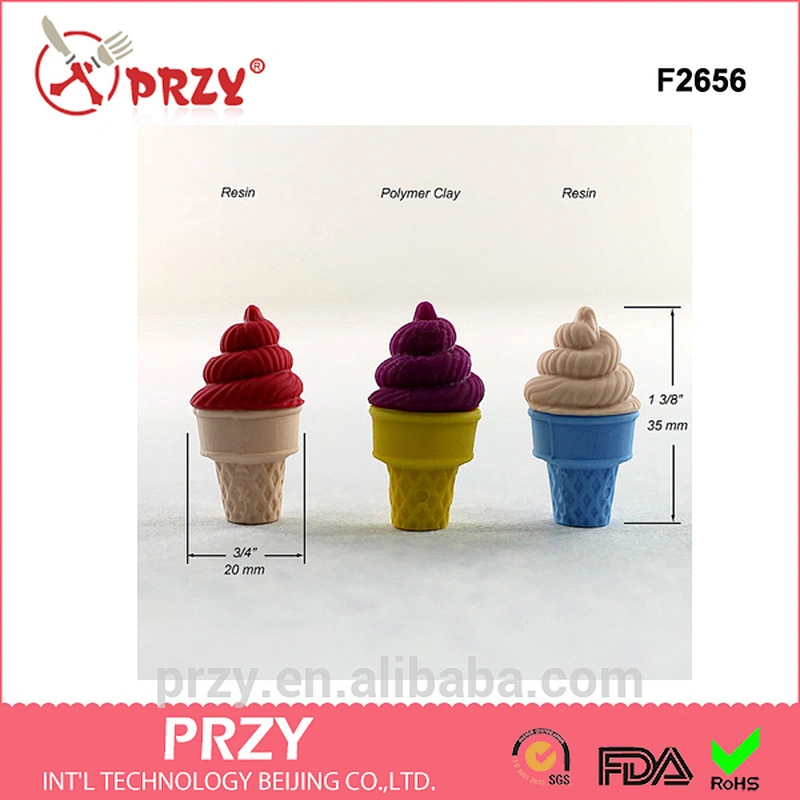 F2656 PRZY 3D Ice Cream Cone Silicone Mold Mould Resin Ice Cream Cone Silicone Polymer Clay Chocolate moulds
