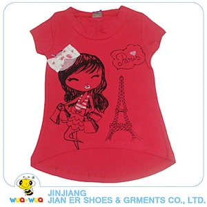 Wholesale plain printing design baby girl summer t-shirt