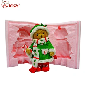 3d silicone mold girl teddy bear in winter coat in scarf and hat silicone mould soap mold candle mold