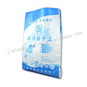Construction use 20kg white plastic laminated pp woven interior painting wall putty bag
