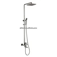 Wire Drawing Brass Body Square Thermostatic Shower Set Rainfall Shower System KL-8134