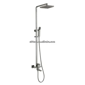 Wire Drawing Brass Body Square Thermostatic Shower Set Rainfall Shower System KL-8134