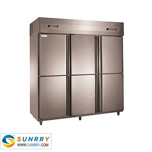 Supermarket open island freezer with 4 side glass display refrigerator
