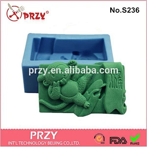 S236 PRZY monkey shaped silicone soap and candle molds