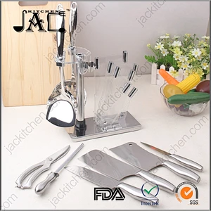 Professional Stainless Steel Kitchen Knife Set With Acrylic Stand