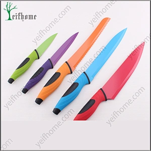 High quality stainless steel 5 pcs non-stick coating knife set