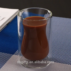 2018 Borosilicate glass factory 170ML double wall handblowm coffee mug for ladies gifts