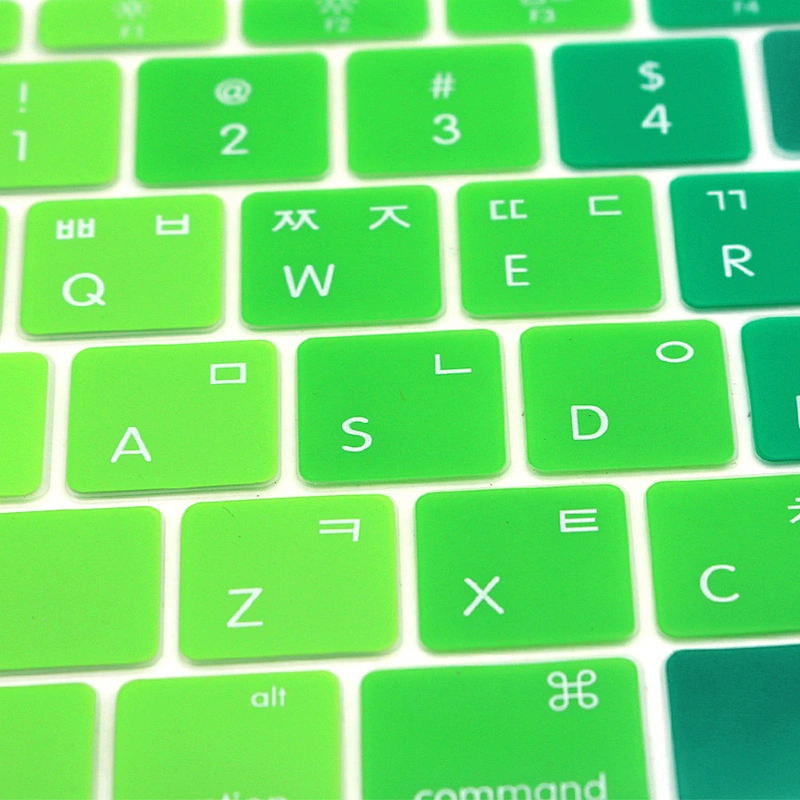 Korean rainbow keyboard cover custom silicone keyboard skin silicone keyboard protective fim cover for macbook 12 inch