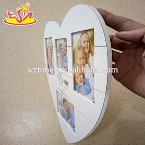 2018 wholesale 4 hole wooden heart-shaped decoration picture frame W09A051