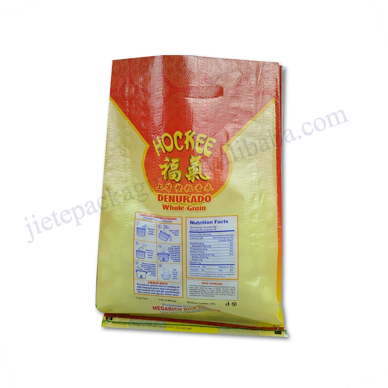 Customized transparent plastic 2kg 5kg 10kg pp woven rice packing bag with pe liner