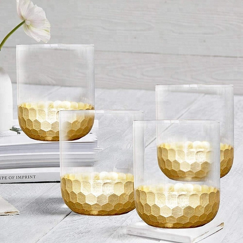 12oz Gold Plated Drinking Glasses Tumblers Cups 4 Pack  , Party Gifts