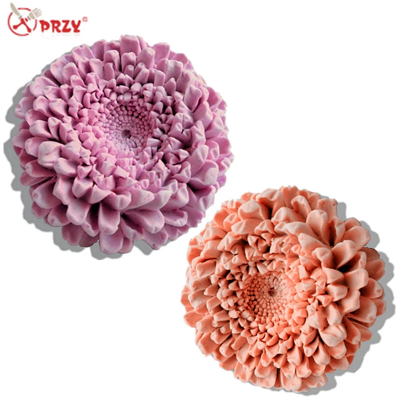 New 3D Chrysanthemum fondant cake decoration molds handmade soap molds aroma stone moulds