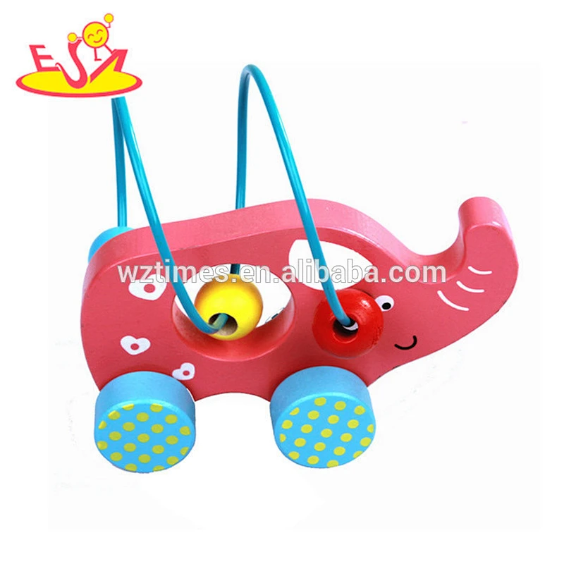 Beste Kinder Elefant Spielzeug Perlen Auto Lernspiele Kleinkinder Holz Elefant Spielzeug Perlen Auto W11B149