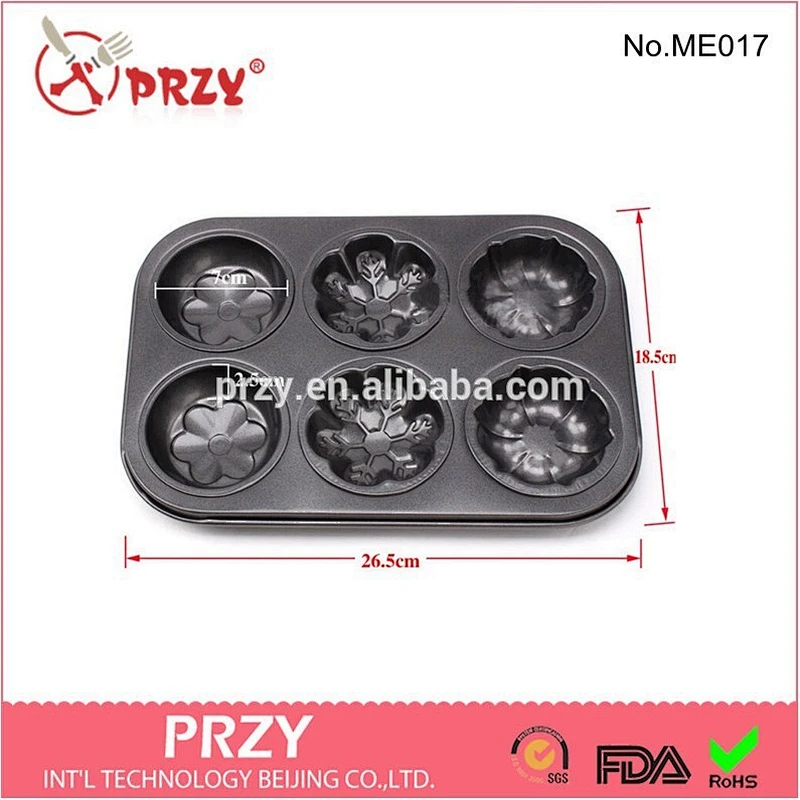 Cake Pan Mold 6 Cup metal Design,PRZY