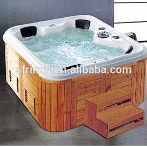 2018 New Bathroom Wooden Frame Acrylic Big Size Freestanding Hot Bath Tub