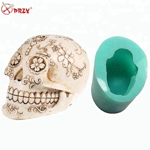 QT0006 PRZY Halloween cake fondant house decoration skulls flowers silicone handmade mold