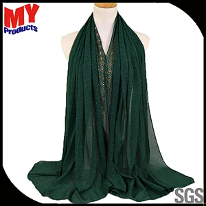 2019 New Style Women Luxury Belly Dance Hip Scarf Hijab Glitter Head Scarf For Muslim