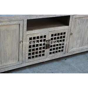 2018 antique living room recycle wood natural tv stand & cabinet