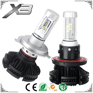 Lightech High Quality X3 Fanless LED Headlight H4 50W 8000LM H4 H13 High Low Brightness Headlamps 12v 24v For all universal car