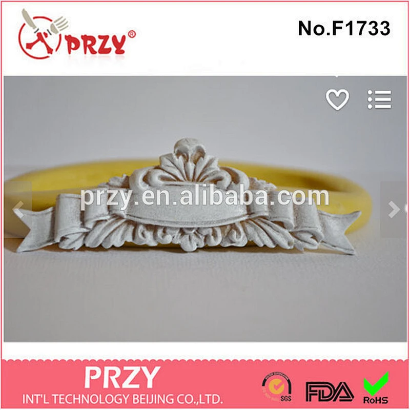 2015 hotsale Gum paste Ruffled Banner silicone cake mold