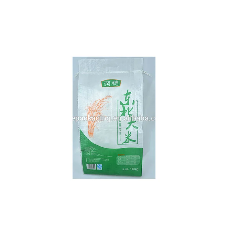 White virgin laminated pp woven bag of flour, rice, grain, organic salt bag 25kg 10kg 5kg