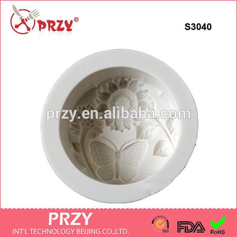 S3140 Sunflower & Butterfly Silicone Soap Mold PRZY silicone mold for soap