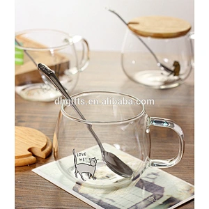 Hot Sale Cute Cat Milk Cup Glass Juice Cup Coffee Mug