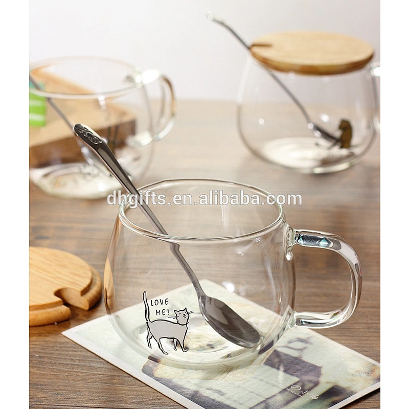 Hot Sale Cute Cat Milk Cup Glass Juice Cup Coffee Mug