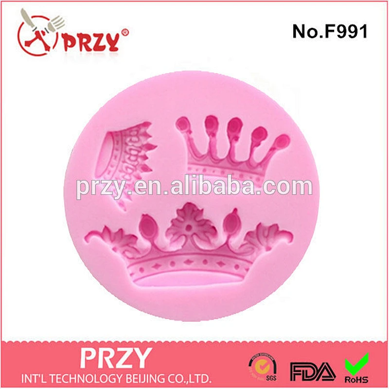 F991 crown shape Non Stick Silicone Cake Mold Fondant Molds crown silicone decorative mould for cake