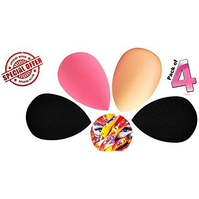 4pc latex free microfiber makeup sponge blender