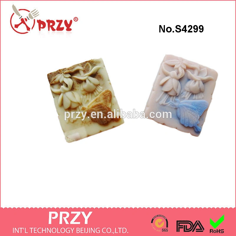 S4299 Hybrid Fuchsia / Lady's eardrops and butterfly Silicone Soap Mold High Quanlity Soap Mold