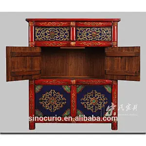 tibetan painted furniture antique shoe rack cabinet wood craft storage cabinet