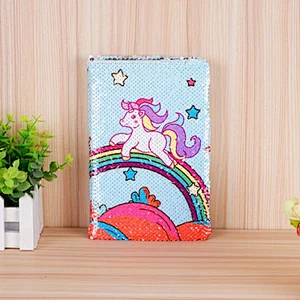 School Stationery A5 Sequins Notebook Journal With Cute unicorn Pattern Creative Hardcover Diary book