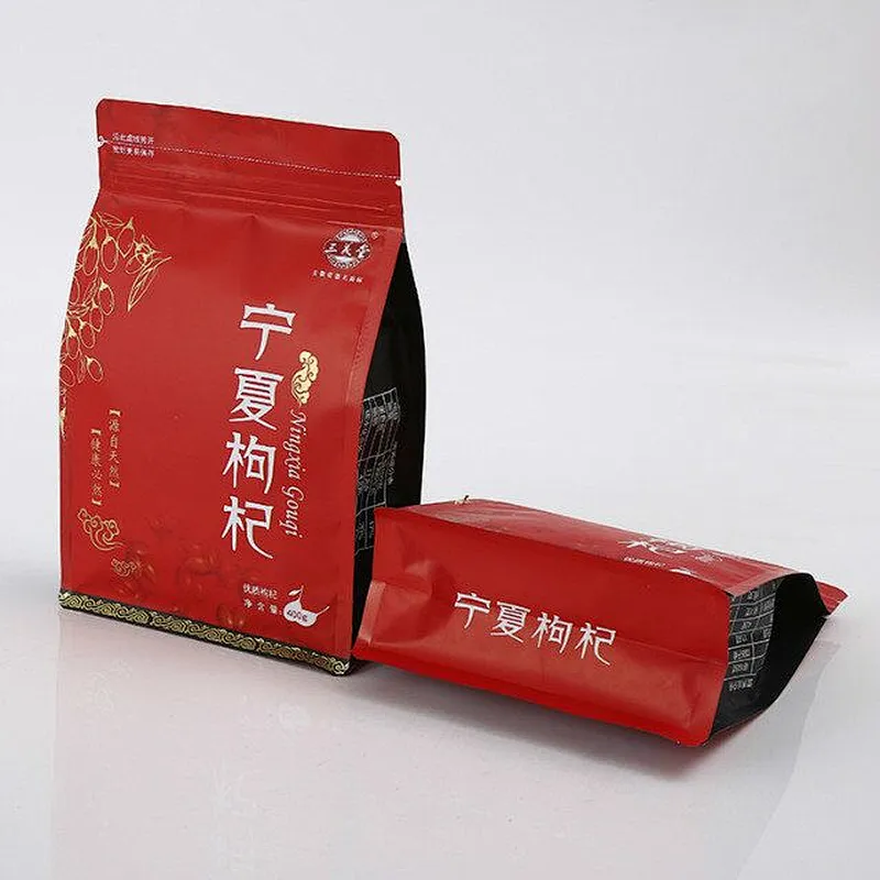 Red stereo packaging bag for Chinese wolfberry dates